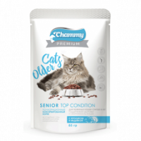 Chammy Premium Влажный корм для кошек старше 8 лет, с кроликом и индейкой, 85 г.