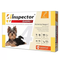 Inspector Quadro С Капли на холку для собак 1-4 кг пипетка, 1 шт
