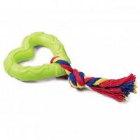 Игрушка для собак Триол из ц/литой резины "Сердечко с веревкой", 70/150 мм
