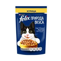 Влажный корм для взрослых кошек Felix Природа вкуса с курицей в соусе 85 г