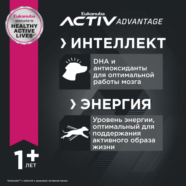 Для взрослых собак крупных пород, с птицей 3 кг